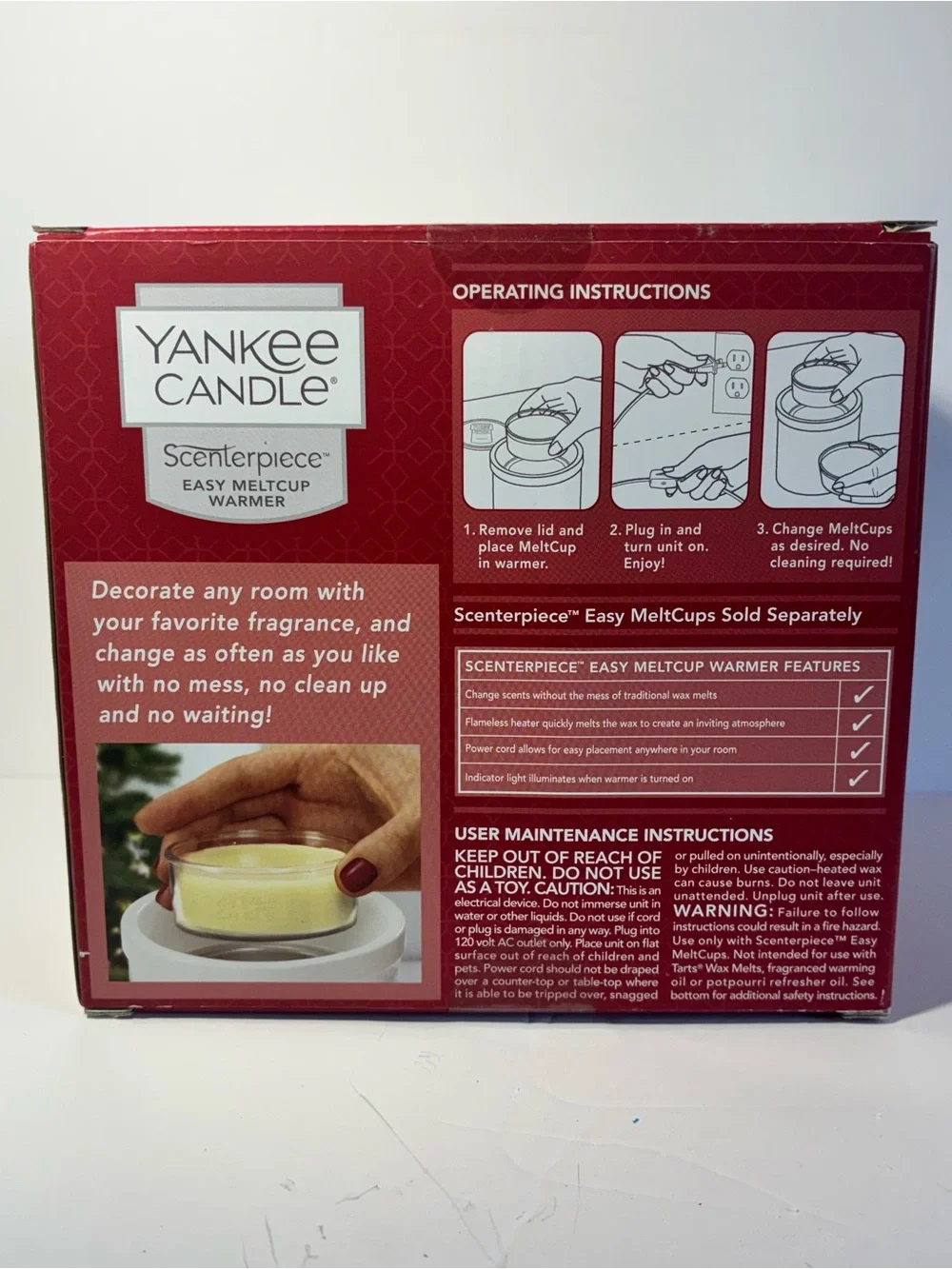 Yankee Candle Scenterpiece Snowman Easy MeltCup Warmer Christmas Holiday NOS New